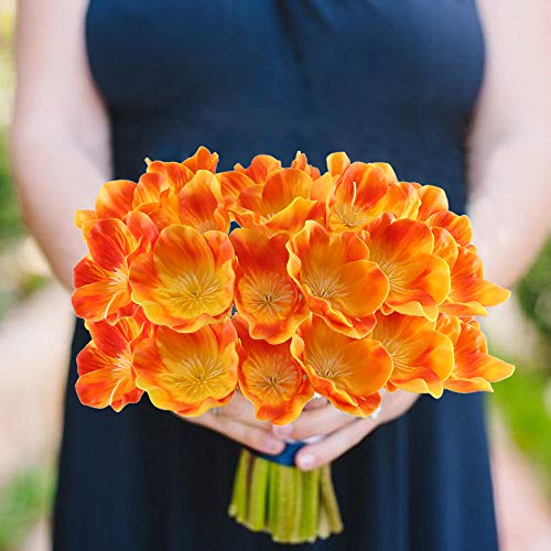 HO2NLE 20pcs Artificial Poppies Flowers Realistic PU Artificial Spring Flowers Arrangements for