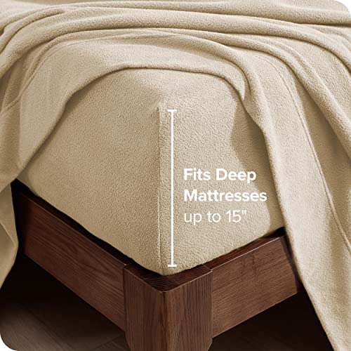 Bare Home Super Soft Fleece Sheet Set Split King Size Extra Plush