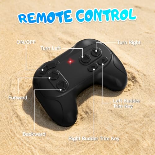 Tozinova Remote Control Shark Toy, 2.4 GHz Simulation Shark Toy Boat with LED Lights for Pools and Lakes, USB Direct Charging, Waterproof, 360°Rotate RC Shark Function for Kids Boys Girls 5 6 7 8 9