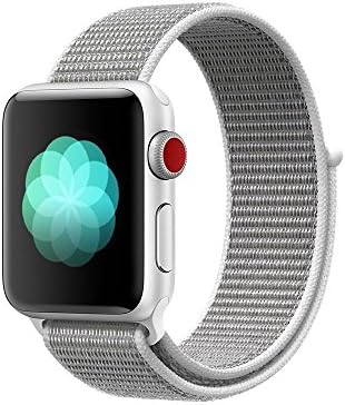 Tentan Woven Nylon Strap Replacement Sport Loop Nylon Band for Apple Watch Band Series 3 Series 2 Series 1 All Versions (42MM Seashell)