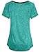 Miusey Sports Tunics for Women, Ladies Casual Tops Summer Exercise Tees Short Sleeve V Neck Activewear Patchwork Stitching Shirt 2018 Cool Slender Athletic Baseball Clothes Green XL