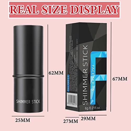 CREAM CONTOUR BLUSH STICK,LONG LASTING WATERPROOF BLUSH STICK FOR CHEEKS&LIPS MULTIPURPOSE FACE HIGHLIGHTING CONCEALING CREAM,SHIMMER CONTOUR STICK MAKEUP FOR WOMEN（ROSE RED）