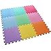 feet'sbook Puzzle Mat 9 Colors Foam Gym Exercise Flooring Baby Kids Playmat,Interlocking Squares Tiles,Waterproof,Reduces Noise,Non-Slip,Non BPA