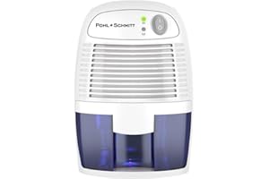 Pohl Schmitt Electric Dehumidifiers for Home, 2200 Cubic Feet (225 sq ft) Portable Compact 17 oz Capacity Mini Quiet Dehumidifier for Bedroom, Bathroom, RV, Laundry Room or Closet White