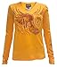 Harley-Davidson Women's Winged Long Sleeve Deep V-Neck Shirt, Orange 5U15-HB6Y