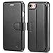 iPhone 8 Case, iPhone 7 Wallet Case, SHIELDON Premium Genuine Leather [Slim] Flip Case with [Card Slot] [Magnetic Closure] Stand Function Folio Flip Book Case Cover for iPhone 7 / iPhone 8 - Black
