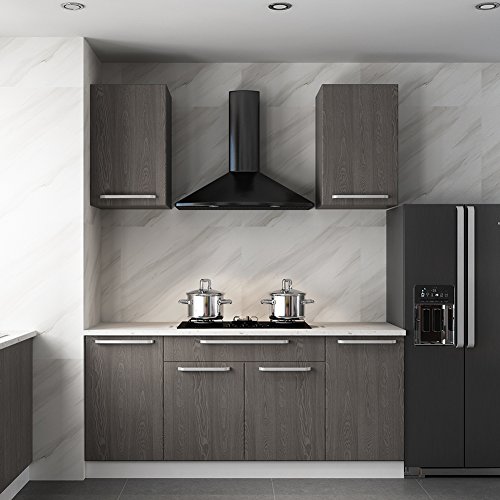 Marble Contact Paper Film Countertops Vinyl Wallpaper Sticker Peel and Stick Self-Adhesive Wrap Authentic Jazz White Look, Durable,Waterproof for Kitchen Home and Office(24'' x 196.8'')