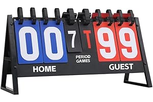Sports Tabletop Scoreboard for Volleyball Matches, 6-Digit Flip Scorekeeper for Sports Games with Thickened Coils, Plastic Sc