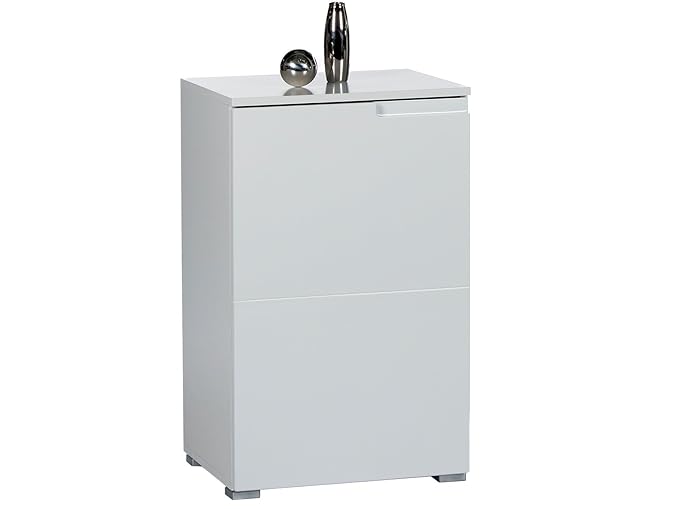 Kommode Standschrank Anrichte Higboard Sideboard Schrank Holzschrank 'Suzette I' Weiß/Weiß-Hochglanz