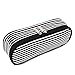 JEMIA Square Compartments Collection 1 Independent Zipper Chambers with Mesh Pockets Pencil Case (Black White Stripes, Canvas)