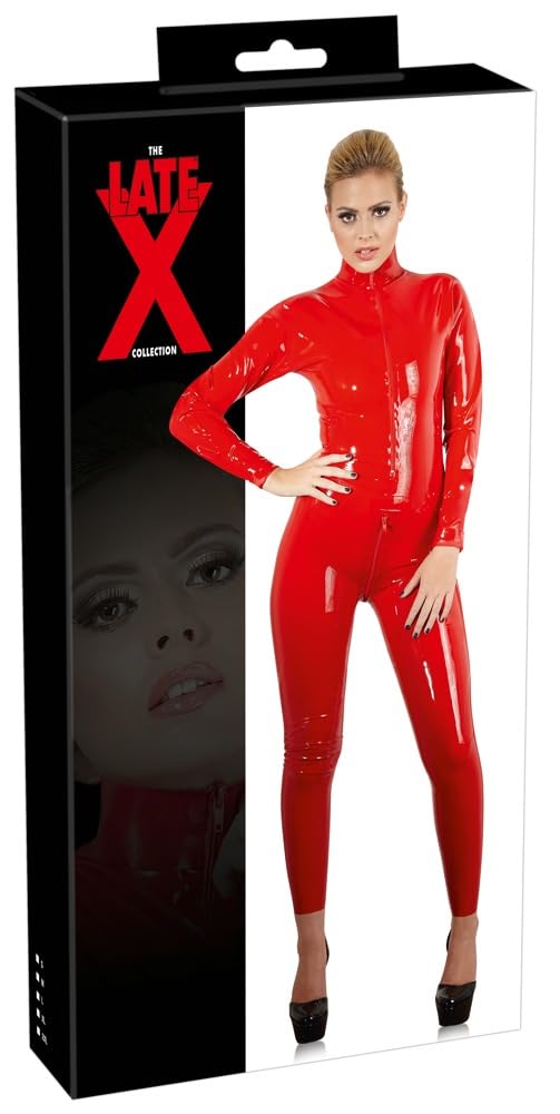 Late X Latex Catsuit, Red, X-Large