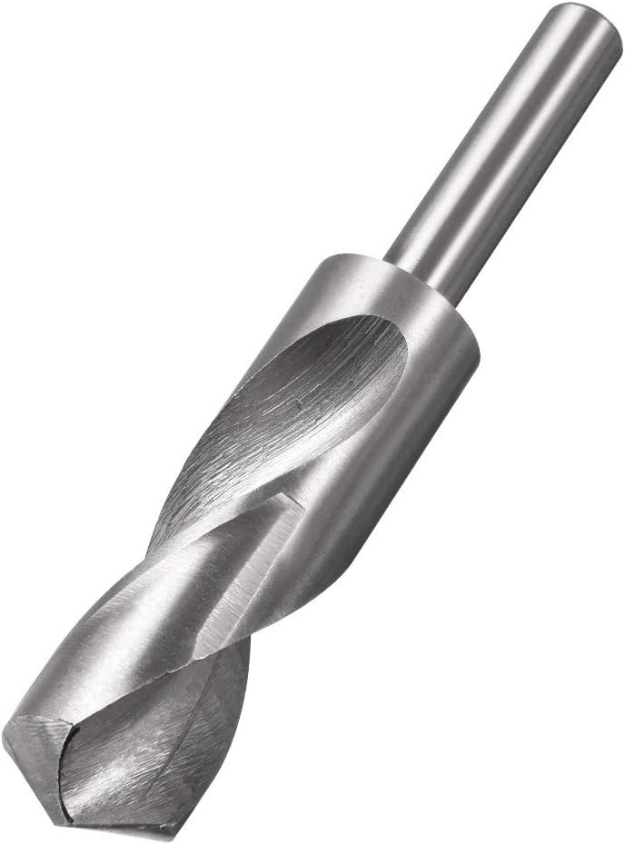 sourcing map Reduced Shank Drill Bit 27mm High Speed Steel HSS 4241 with 1/2 Inch Straight Shank