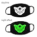 fomei Unisex Cool Luminous Teeth Pattern Cotton Blend Anti Dust Face Mouth Mask for Birthday Party, Halloween, Christmas and Masquerade Ball (5 Pack)