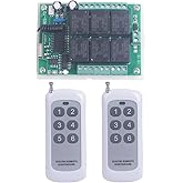 Mangood 12V 6 Channel Wireless Remote Control Switch 433MHz Relay Switch | Wireless Relay Switch Transmitter and receiver set for 6CH ON/OFF control of garage door, window, light, and motor projects