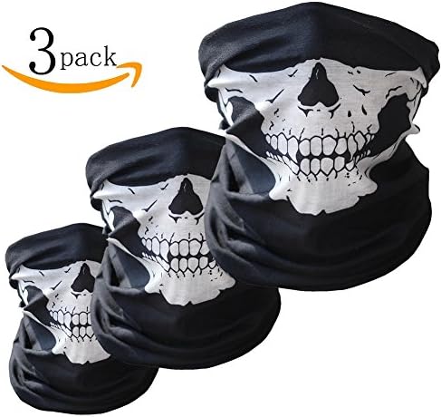 Skull Mask，5Pack Seamless Tube Skull Cycling Face Mask-Proof Windproof Motorcycle Half Face Mask - Breathable Windproof Tube Face Mask Half Face for Outdoor Riding (5colourful)