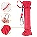 WUKONG Fishing Magnet Rope w/Carabiner, 6MM x 20M(65ft) Nylon Twisted Braided Rope,550 Lbs Breaking Strength All-Purpose Braided Rope Sports, Pet Toys, Crafts & Indoor Outdoor Use