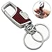 Lancher 2-Pack Leather key chain Car Key chain heavy duty car keychain with D Ring Key Clip Key Fob for Man and Women
