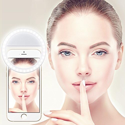 Selfie Ring Light 38 LED Brightness HonestEast Adjustable and Rechargeable Selfie LED Camera Light for iphones, ipads &amp; android phones