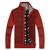 Shengweiao Men's Zip Knitted Cardigan Sweater