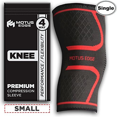 Motus Edge Extreme Athletic Knee Compression Sleeve for Running, Sports, CrossFit, Pain Relief, Rehab (1-pack - Small)