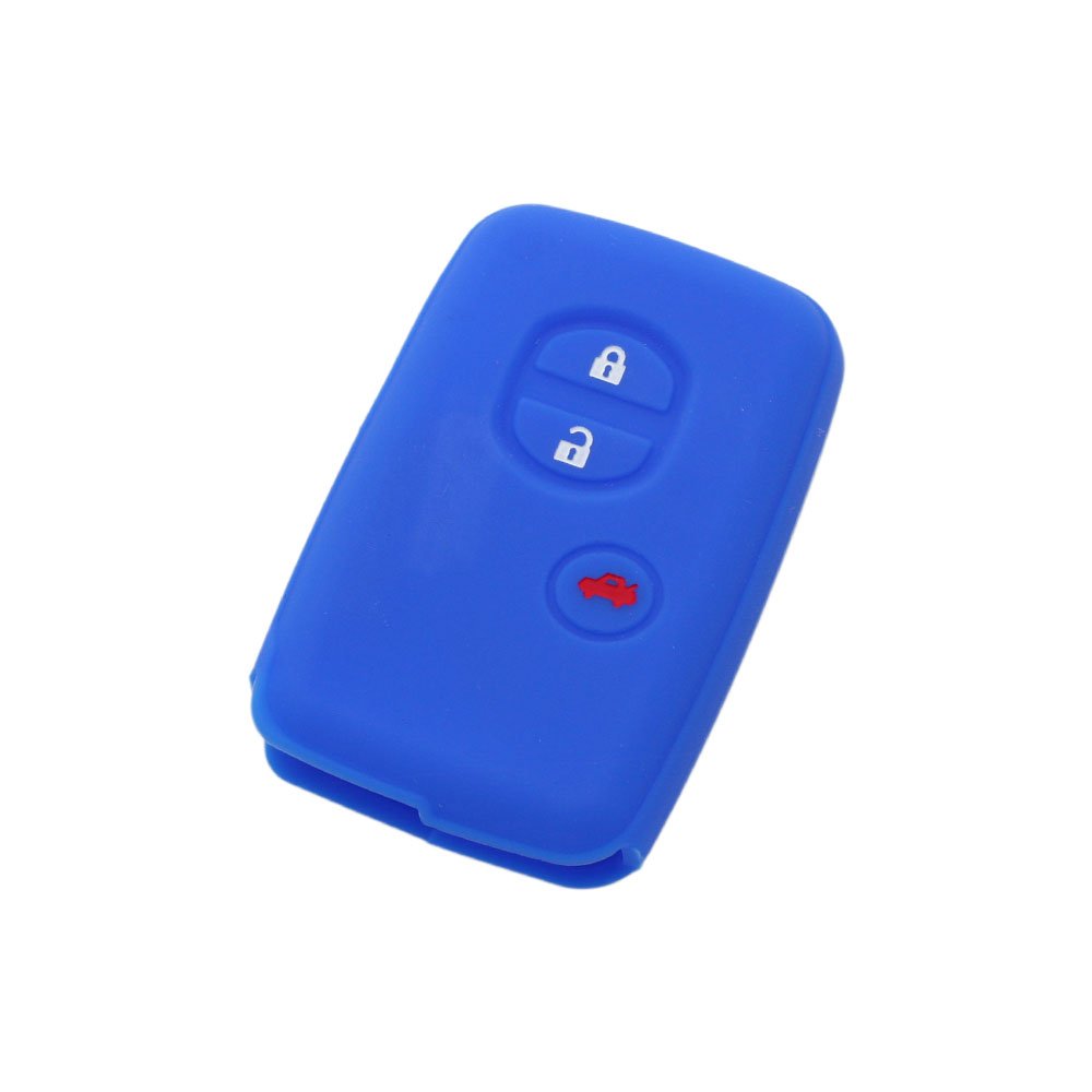 BROVACS Silicone Cover Protector Case Holder Skin Jacket Compatible with TOYOTA 3 Button Smart Remote Key Fob CV9403 Deep Blue