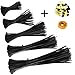 Honyear Zip Ties 500 Pcs Nylon Cable Zip Ties with Self-Locking 4/5/6/8/10 Inch, Black, UV Resistant, Heavy Duty