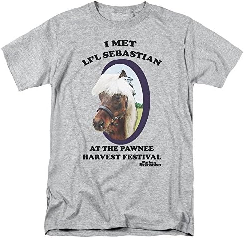 Parks &amp; Recreation Li'l Sebastian Adult T-Shirt - Athletic Heather Grey