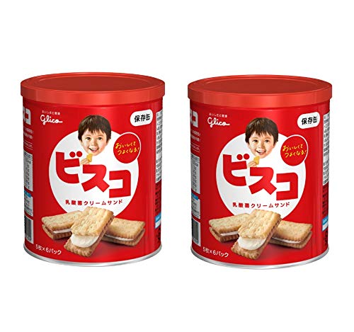 【まとめ買い】 江崎グリコ ビスコ 保存缶 30枚 × 2缶 ＜賞味期限5年＞ 480グラム (x 2)商品画像
