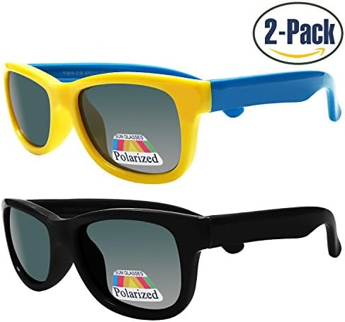 MOTOEYE SUMMER SALE Kids Sunglasses Polarized & Flexible & 100% UV Protection for Age 4-9, Girls Boys Styles, Pack of 2-3