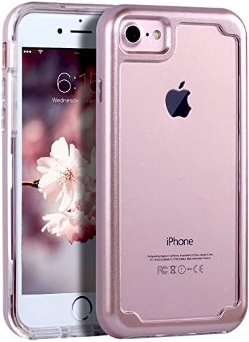 IPhone7 Case / IPhone8 Case with Slim Clear Soft Rubber Bumper and Shock Absorption,TPU Cover Hybrid Protective and Dual-Layer Hybrid Sturdy Armor, Rose Gold