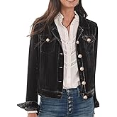 DEPENSL Womens Fall Velvet Cargo Jackets Casual Long Sleeve Button Down Cropped Jacket with Pockets Old Money Clothes 2025