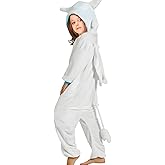 brableewear Dragon Onesie Costume Kids Dragon Animal Pajamas Flannel One-Piece Hooded Jumpsuit Halloween Cosplay Costume