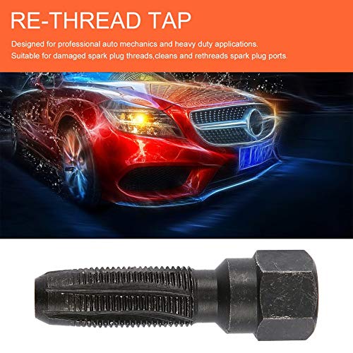 MqbY 5PCS Spark Plug Carbon Steel Cylinder Head Re Thread Rethreader Repair Tap Kit Rethread Tool Reamer Inserts Kit