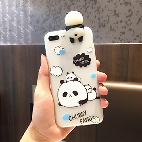 Dealetech Cartoon Squishy Panda iPhone 6 Plus/ 6S Plus Cover, 3D Cute TPU Soft Silicone Squishy Cute Panda Phone Case for iPhone 6/6S/7/7 Plus (2, For iPhone 7)