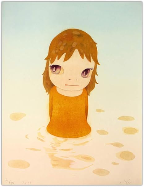 Amazon Kongqte 奈良美智 After The Rain Rain Day Version キャンバス絵画アートポスター写真モダン壁の装飾家の装飾 24inx32inx1フレームなし アートフレーム ポスター オンライン通販