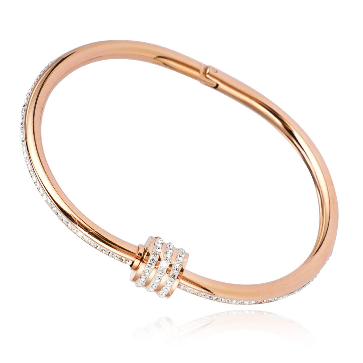 PHOGARY Lucky Beads Classic Bracelets for Women, Crystal Rose Gold Bracelet, Girls Birthday Thanksgiving Christmas Xmas Valentine's Day Gift, Come with Gift Box