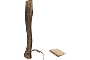 HEVSTIL Wood Replacement Handle for Camp Axe Wooden Axe Handle Hatchet Handle with Wooden and Steel Wedges for Broad Axe Most Single Bit Axe Handle Replacement, 13" Long