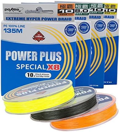 POKEE Super Strong 100% PE Multifilament Fishing Line 135 Meter Long White