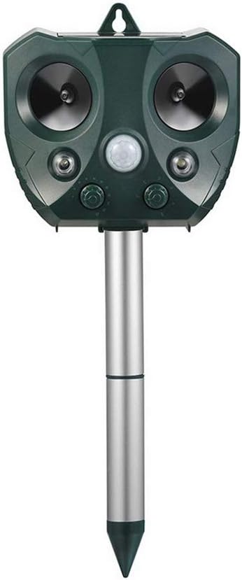 Karl Aiken Outdoor Solar Ultrasonic Bird Drive Dog Infrared Light Flashing Animal Drive Sound and Light Bird Repellent