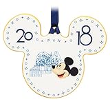Disney Disneyland Mickey Mouse Icon 2018 Ceramic Disc Christmas Ornament