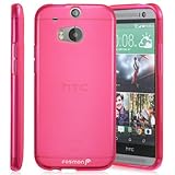 Fosmon DURA-FROST Smooth Durable & Flexible Slim Fit TPU Case Cover for 2014 HTC One (M8) - Retail Packaging (Hot Pink)