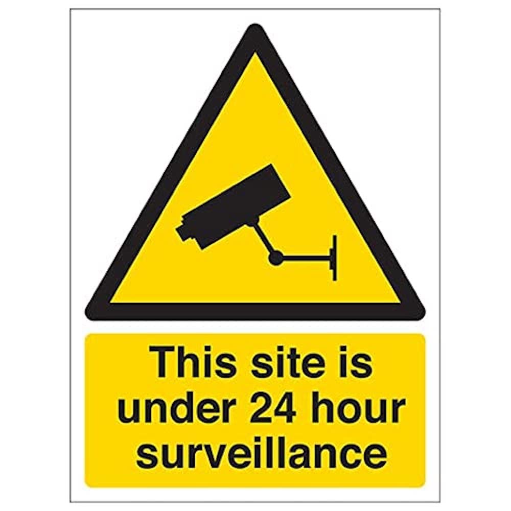 V Safety Eco Friendly Warning Security - this Site is Under 24 Hour Surveillance - 150 x 200 mm Safety Sign — image 1