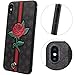 iPhone Xs Max Case, Dairnim Ultra-Slim Non-Slip [ 3D Rose Pattern Relief ] Soft TPU (Long Short Lanyard) Vintage Retro Phone Case Compatible with iPhone Xs Max 6.5 inch, Brown
