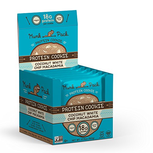 Munk Pack - Coconut White Chip Macadamia - Protein Cookie - 6 Pack - 18g Protein, Vegan, Gluten-Free, Soft Baked - 2.96oz