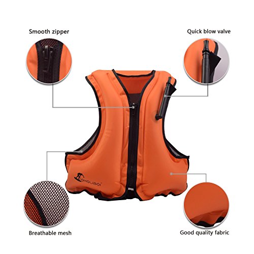 OMOUBOI Adult Inflatable Swim Vest Life Jacket For Snorkeling - Thumbnail 2