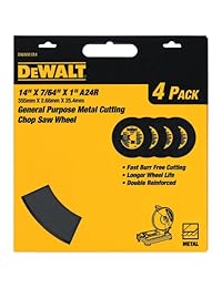 DeWalt dw8001b4 Heavy Duty 14 pulgadas por 7 64 pulgadas por 1-Pulgada Propósito general Chop Saw Rueda (paquete de 4)