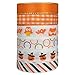 DUOQU 24 Yards 3/8 inch 12 Styles (12x2yd) Halloween Ribbon with Grosgrain Ribbon Satin Ribbon Plaid Ribbon Printed Halloween Element Pattern Orange Series