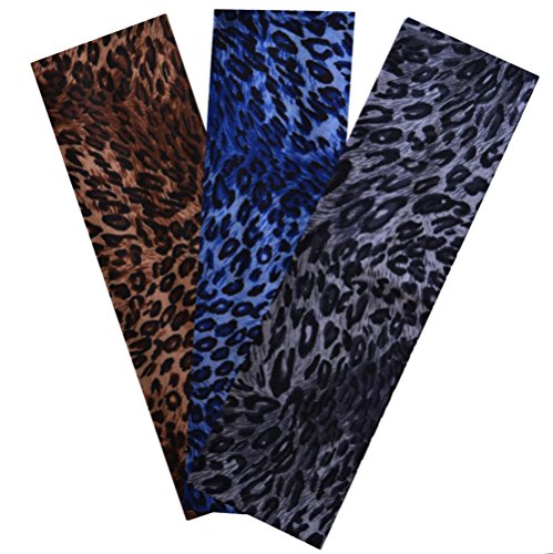 (SET OF 3) LEOPARD ANIMAL PRINT STRETCH HEADBAND FUNNY GIRL DESIGNS