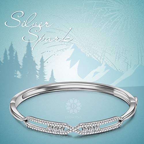 DISSONA Bracciale per Donna, Il Flusso DELL\'AMORE, Valentines Regalo per Lei, Cubic Zirconia di Swarovski, Confezione Regalo per Gioielli