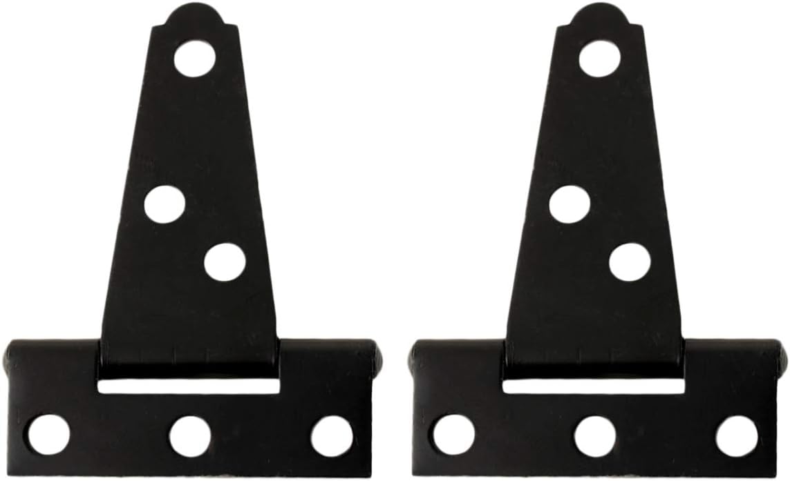 DOITOOL 2PCS Black T Strap Hinges Heavy Duty Gate Hinges for Wooden Fences or Metal Gates Iron Rustproof Barn Door Hinges Shed Door Hinges (2 Inch) (2PCS 2Inch)